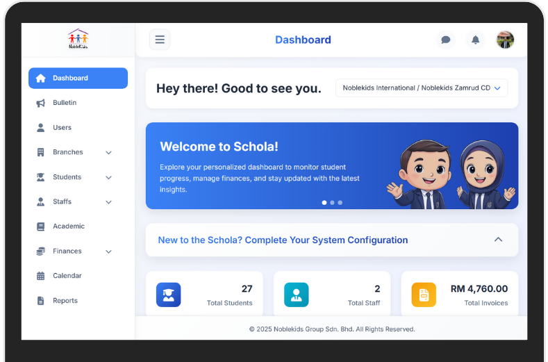 Schola Admin Dashboard